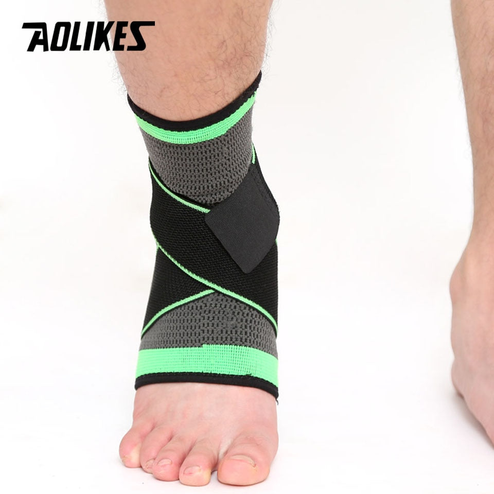 AOLIKES 1PCS 3D Weaving Elastic Nylon Strap Ankle Support Brace Badminton Basketball Football Taekwondo Fitness Heel Protector - The Styky Shack