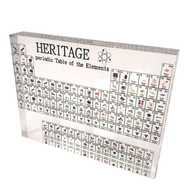 Acrylic Periodic Table Display With Real Elements Kids Teaching School Day Birthday Gifts Chemical Element Display Home Decor - The Styky Shack