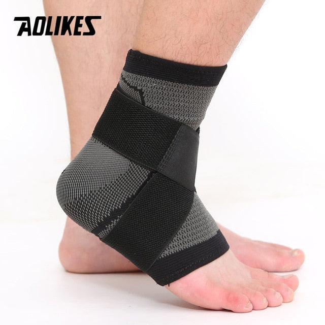 AOLIKES 1PCS 3D Weaving Elastic Nylon Strap Ankle Support Brace Badminton Basketball Football Taekwondo Fitness Heel Protector - The Styky Shack