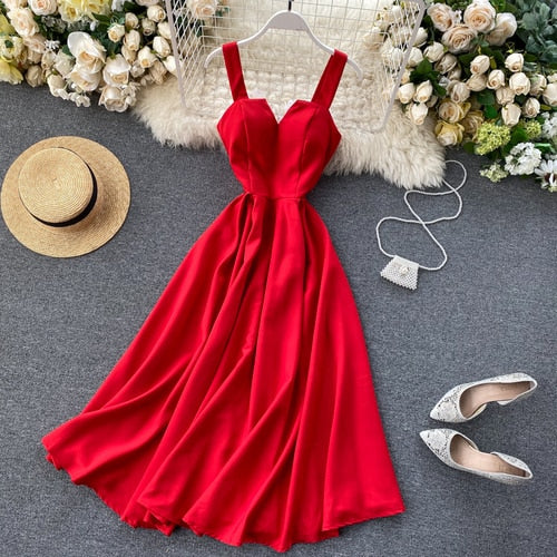 Women V Neck Long Party Dresses