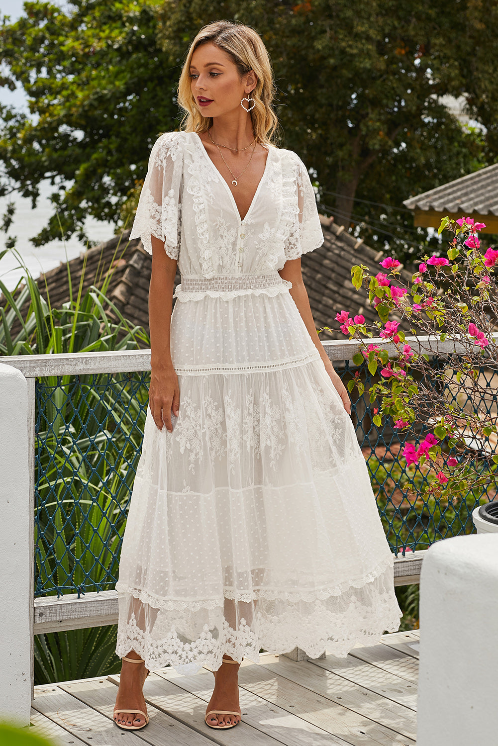 Luminous Dawn Lace Gown