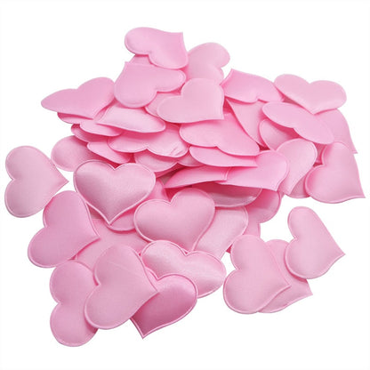 50Pcs 32mm Romantic Sponge Satin Fabric Heart Petals Wedding Confetti Table Bed Heart Petals Wedding Valentine Decoration - The Styky Shack