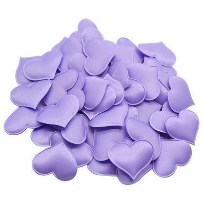 50Pcs 32mm Romantic Sponge Satin Fabric Heart Petals Wedding Confetti Table Bed Heart Petals Wedding Valentine Decoration - The Styky Shack