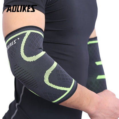 AOLIKES 1PCS Elbow Support Elastic Gym Sport Elbow Protective Pad Absorb Sweat Sport Basketball Arm Sleeve Elbow Brace - The Styky Shack