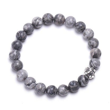 8mm Natural Beads Bracelets Football Sport Men Black Meditation Stone Women Prayer Jewelry Reiki Yoga adjustable Homme Bracelet - The Styky Shack