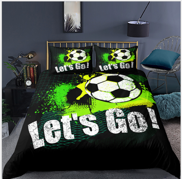 3D digital printing three piece quilt cover for sports basketball and football bedding - The Styky Shack