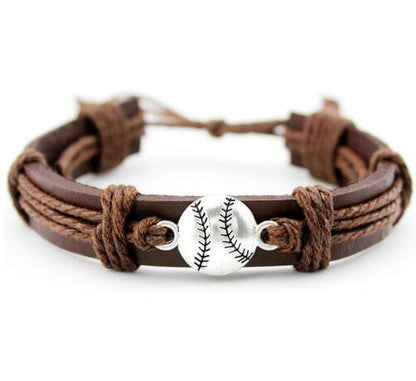 Basketball Football Soccer Softball Volleyball Leather Bracelets - The Styky Shack