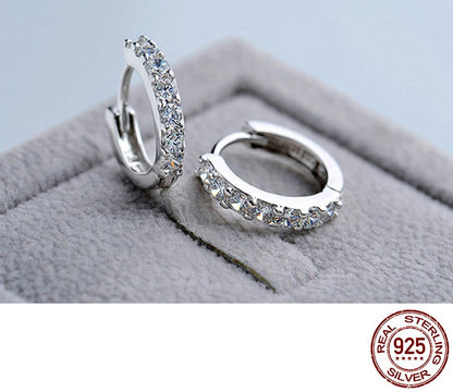 925 Sterling Silver Crystal Circle Earring For Women Making Jewelry Gift Wedding Party Engagement E024 - The Styky Shack
