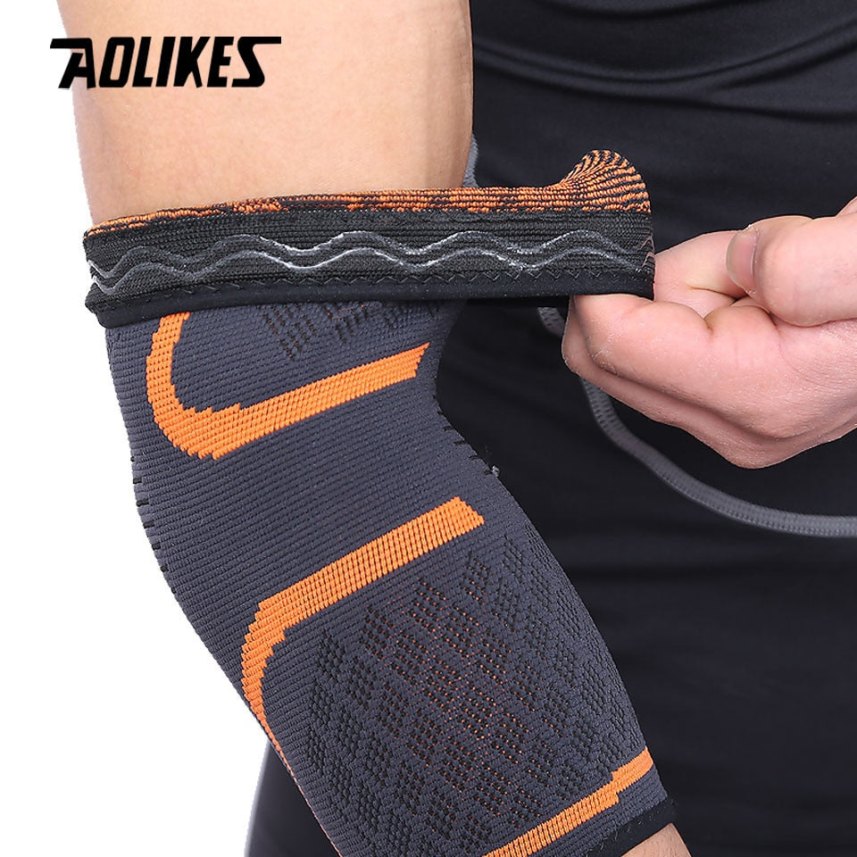 AOLIKES 1PCS Elbow Support Elastic Gym Sport Elbow Protective Pad Absorb Sweat Sport Basketball Arm Sleeve Elbow Brace - The Styky Shack