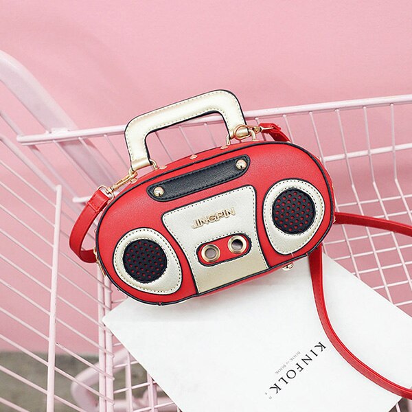 Vintage Radio Designer Chic Hand Bags Luxury Pu Leather