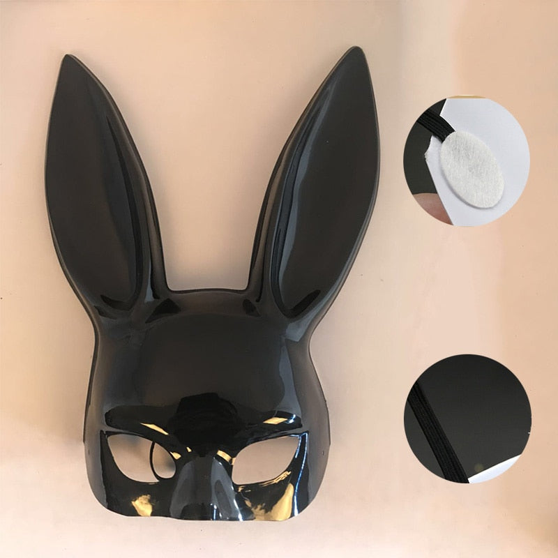 1Pc Halloween Laides Bunny Mask Party Bar Nightclub Costume Rabbit Ears Mask Festival Party Hairband Costume - The Styky Shack