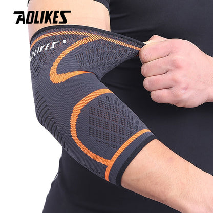 AOLIKES 1PCS Elbow Support Elastic Gym Sport Elbow Protective Pad Absorb Sweat Sport Basketball Arm Sleeve Elbow Brace - The Styky Shack