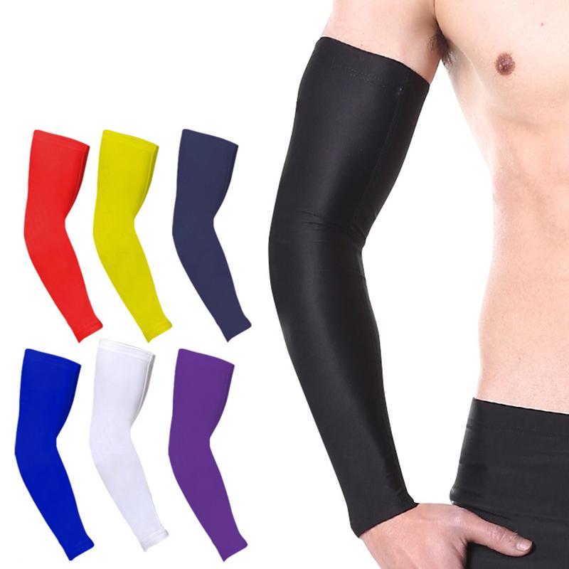 1Pcs UV Sunscreen Bicycle Cycling Arm Warmers Elastic Sports Safety Elbow Pad Basketball Long Arm Sleeve Elbow Support Protector - The Styky Shack