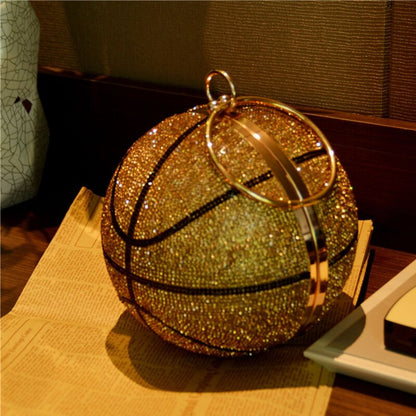 Bolso de mano de noche de baloncesto para mujer, bolso de hombro con purpurina, para fiesta nupcial, graduación, boda, bolso cruzado