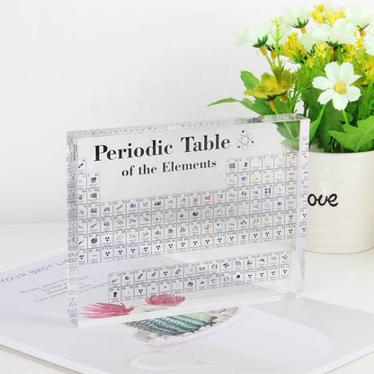 Acrylic Periodic Table Display With Real Elements Kids Teaching School Day Birthday Gifts Chemical Element Display Home Decor - The Styky Shack