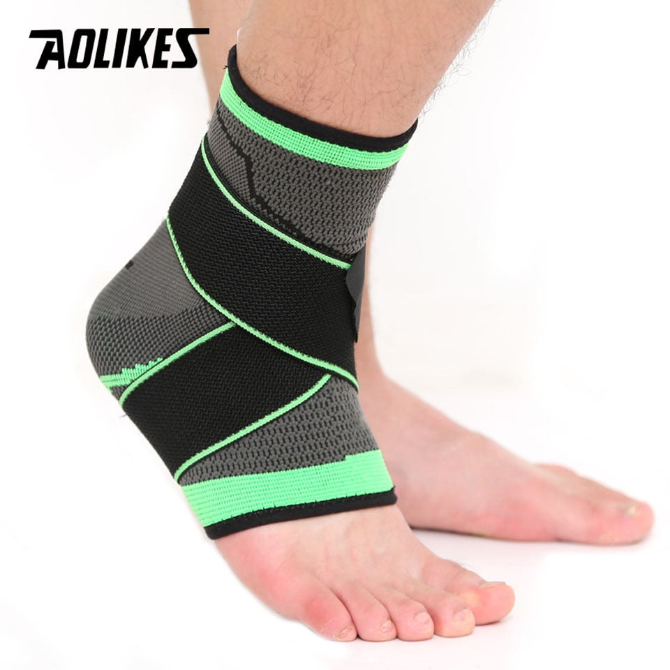 AOLIKES 1PCS 3D Weaving Elastic Nylon Strap Ankle Support Brace Badminton Basketball Football Taekwondo Fitness Heel Protector - The Styky Shack