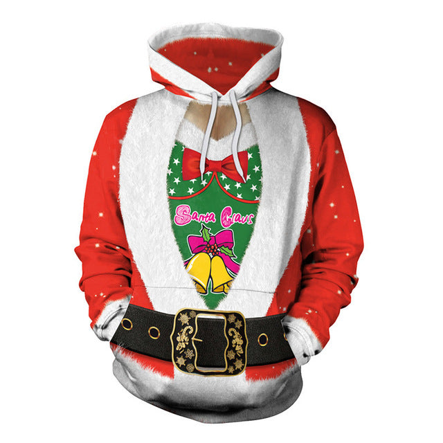 3D Unisex Printing Hooded Sweater Novelty Sweaters Ugly Christmas Sweater Funny Christmas Sweater Pullover Lovers Clothing - The Styky Shack