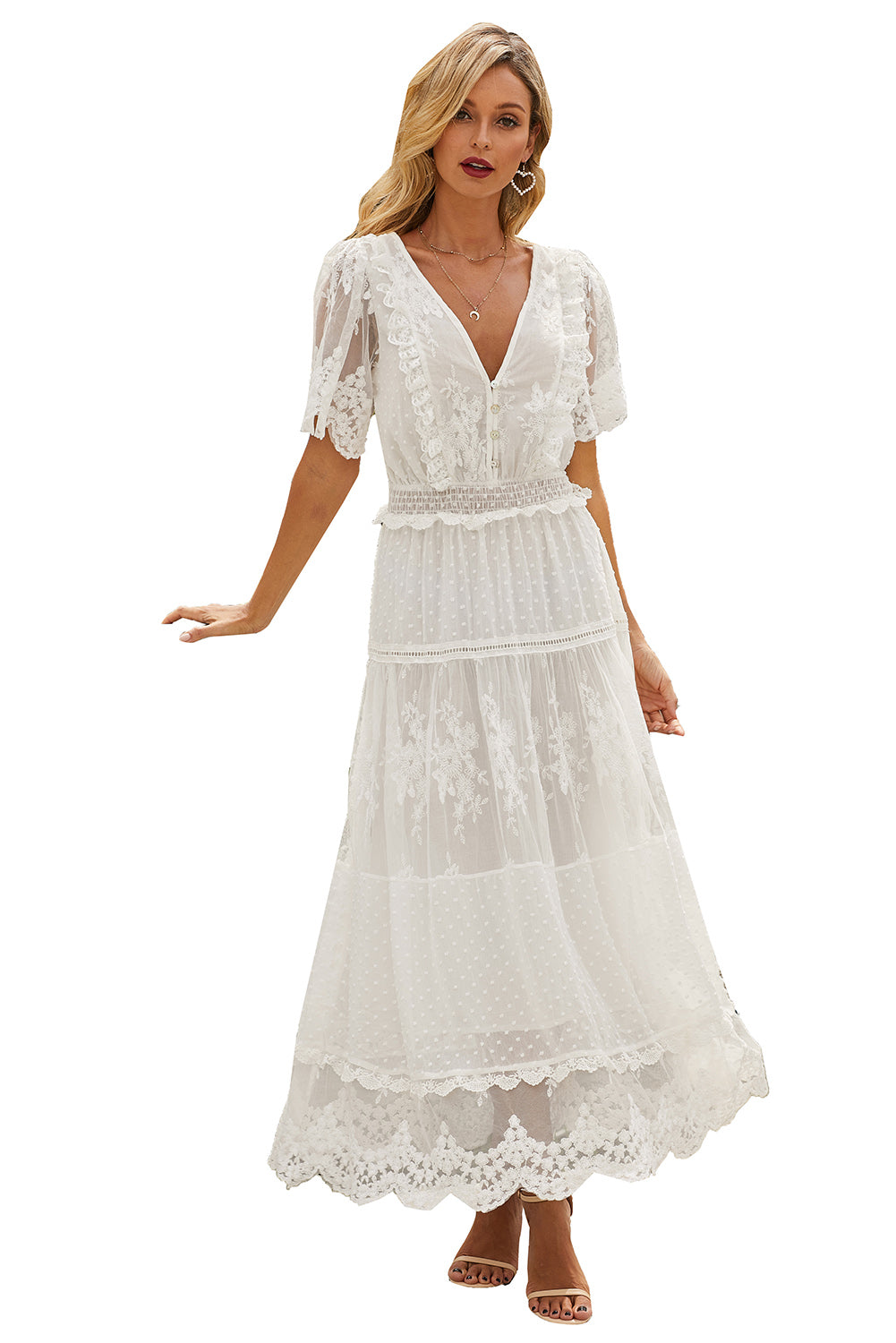 Luminous Dawn Lace Gown