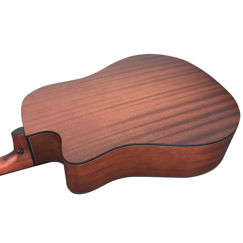 Aiersi-guitarra acústica de caoba sólida, instrumento Musical con bolsa acolchada, cuerda de acero hecha a mano de 41 pulgadas, tapa de abeto Dreadnaught 