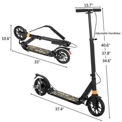 Patinete para adultos, 3 alturas ajustables, Fácil plegado, doble amortiguador, patinete plegable, patinete para adultos, patinete para niños