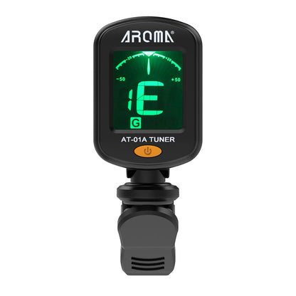 AROMA AT-01A Guitar Tuner Rotatable Clip-on Tuner LCD Display for Chromatic Acoustic Guitar Bass Ukulele Guitar Accessories