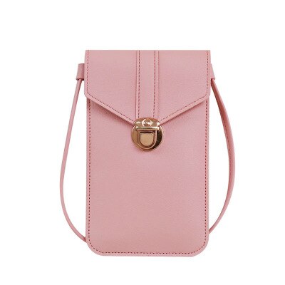 Women's cross body bag leather touch screen mobile wallet buckle shoulder bag