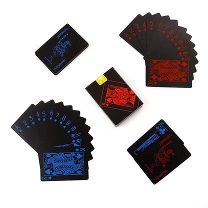 54pcs Cards Waterproof PVC Pure Black Magic Box-packed Plastic Playing Cards Set Deck Poker Classic Magic Tricks Tool Board Game