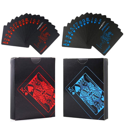 54pcs Cards Waterproof PVC Pure Black Magic Box-packed Plastic Playing Cards Set Deck Poker Classic Magic Tricks Tool Board Game