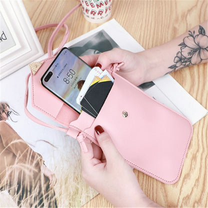 Women's cross body bag leather touch screen mobile wallet buckle shoulder bag