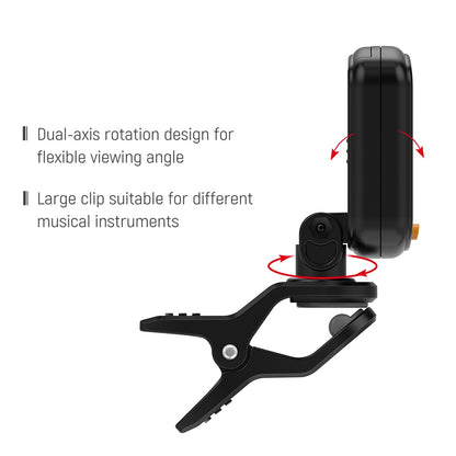 Afinador de guitarra AROMA AT-01A, sintonizador giratorio con Clip, pantalla LCD para guitarra acústica cromática, bajo, ukelele, accesorios de guitarra 