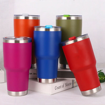 30oz/1000ml Stainless Steel Vacuum Tumbler Insulated Travel Coffee Mug Cup Flask