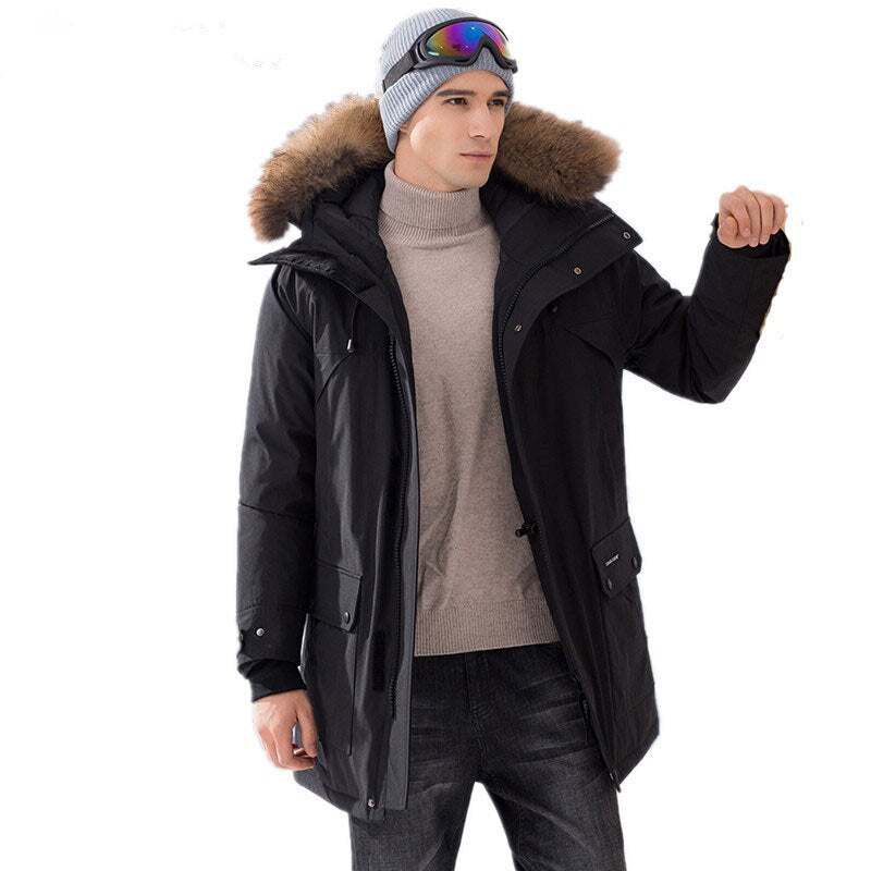 90% chaqueta de plumón de pato para hombre abrigo de talla grande 5lx 6xl invierno Jakcet hombres Cuello de piel de mapache Parkas Canadá ropa para hombre MY797 