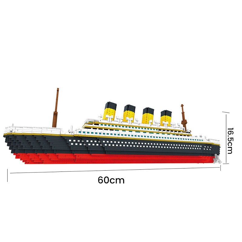 3800 Uds Titanic 3D Micro bloques de construcción ladrillos gran barco de crucero DIY Mini bloques de diamante juguete educativo para niños 