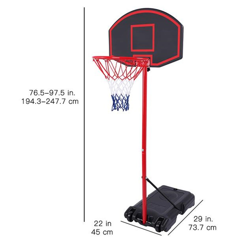 Adjustable Height Basketball Stand Children Mobile Training Basketball  Rack Portable Removable Basketball Backboard