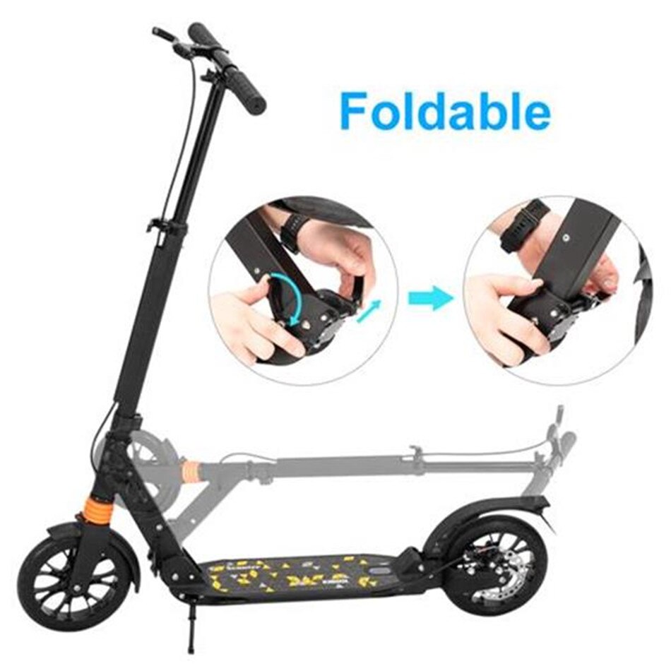 Adult Scooter 3 Height Adjustable Easy Folding Double Shock Absorber Foldable Scooter Adult Scooter Child Scooter