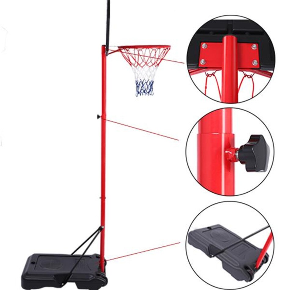 Adjustable Height Basketball Stand Children Mobile Training Basketball  Rack Portable Removable Basketball Backboard