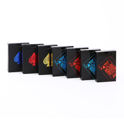 54pcs Cards Waterproof PVC Pure Black Magic Box-packed Plastic Playing Cards Set Deck Poker Classic Magic Tricks Tool Board Game