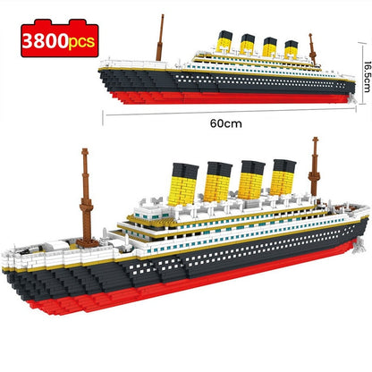 3800 Uds Titanic 3D Micro bloques de construcción ladrillos gran barco de crucero DIY Mini bloques de diamante juguete educativo para niños 