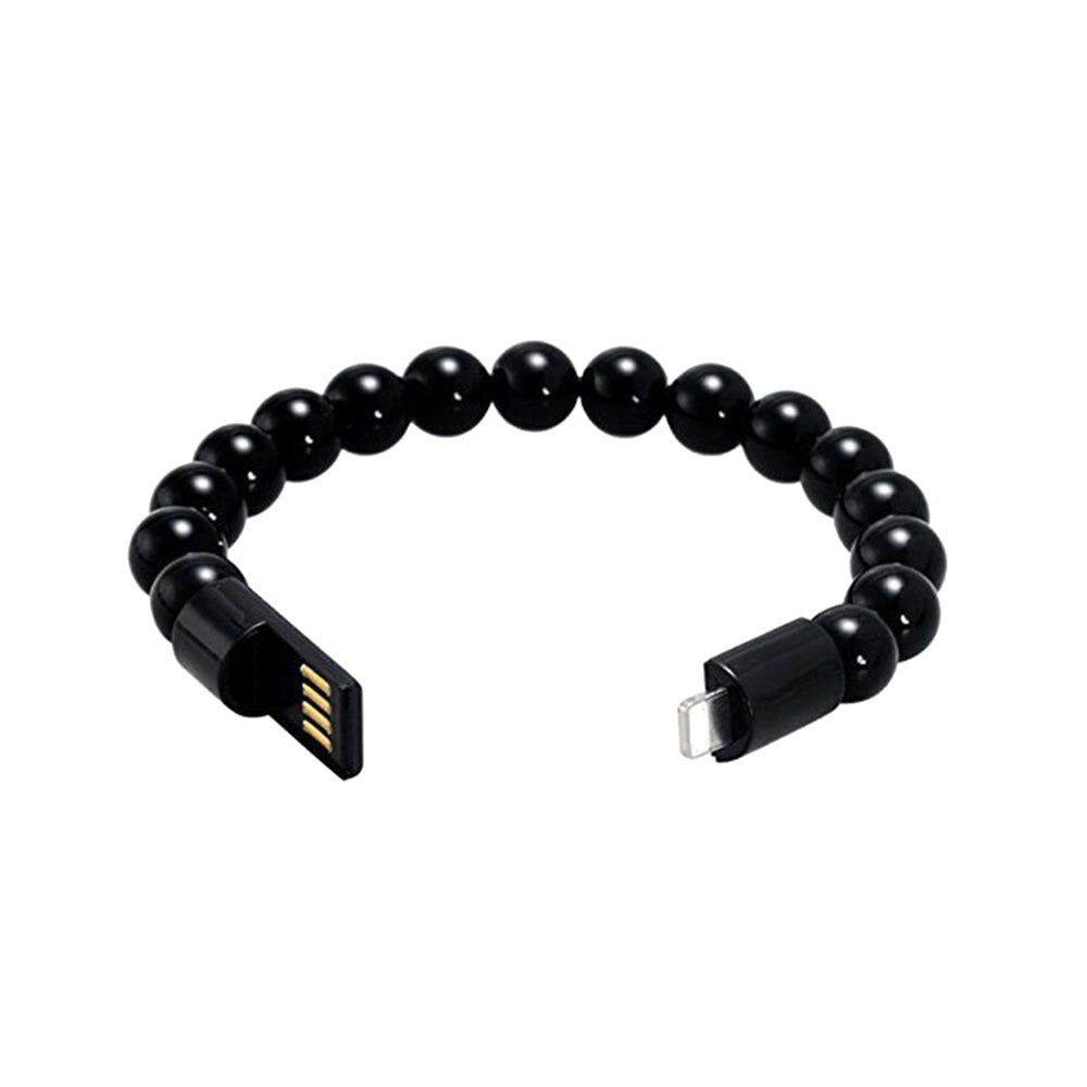 Pulsera de recarga USB portátil, Cable de recarga de cuentas, carga flexible de teléfono USB 