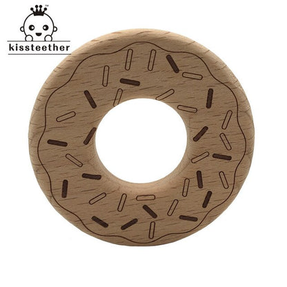 Wooden Teether Rings Natural Wood Teething Toys for Infant,Wooden Teether Animals for Toddler,Baby Soothing Pain Relief Toys