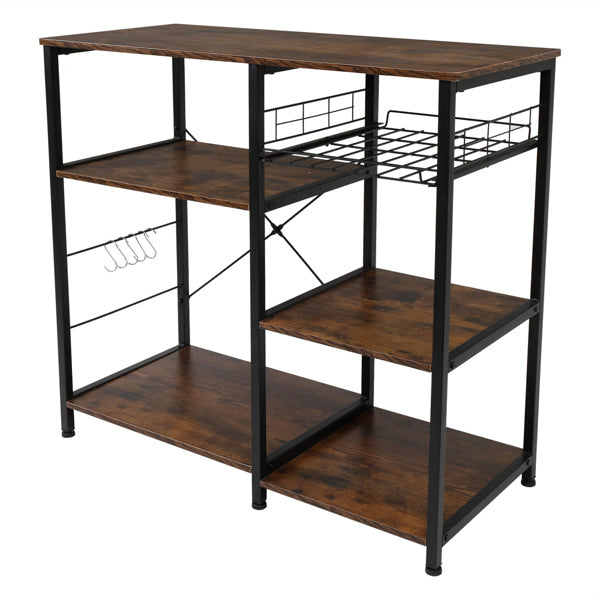 3-Tier Industrial Kitchen Baker's Rack Utility Microwave Oven Stand Storage Cart Workstation Shelf, Vintage