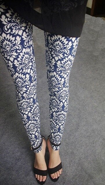 Leggings de mujer, Leggings con estampado de pintura de tinta de viento nacional, Leggings transpirables de cintura alta de verano, pantalones de mujer 