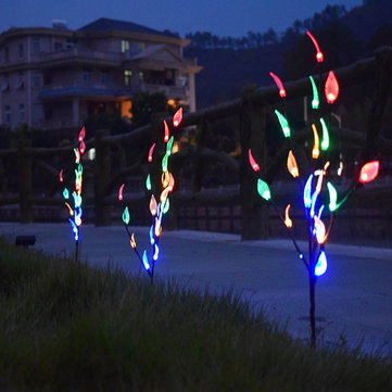 Impermeable colorido rama árbol hoja jardín césped LED luz solar lámpara de paisaje al aire libre