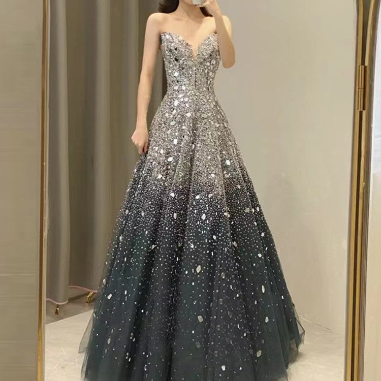 ON SALE!!! 50% OFF!!! Blue Fade Embroidered Elegant Formal Dress of Dreams