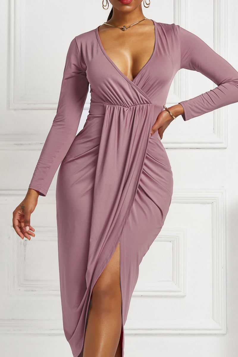 V Neck Wrap Dress