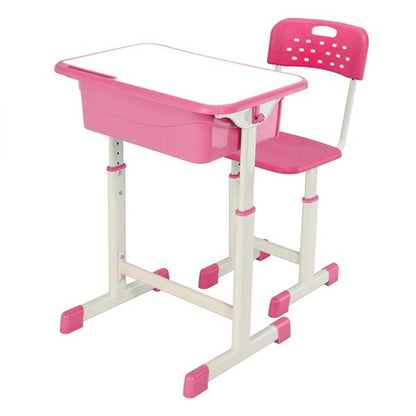 Kit de escritorio y silla ajustable para estudiantes, color rosa 