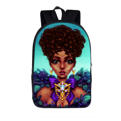 ¡¡¡EN VENTA!!! ¡¡¡50% REBAJADO!!! Mochila con estampado de dibujos animados nuevos de niña nubia en 3D