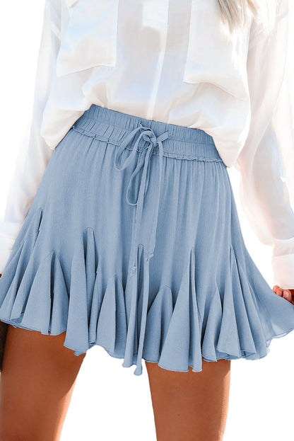 Minifalda plisada con tutú de cintura alta azul