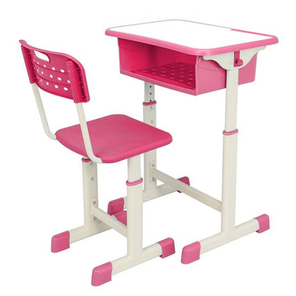 Kit de escritorio y silla ajustable para estudiantes, color rosa 