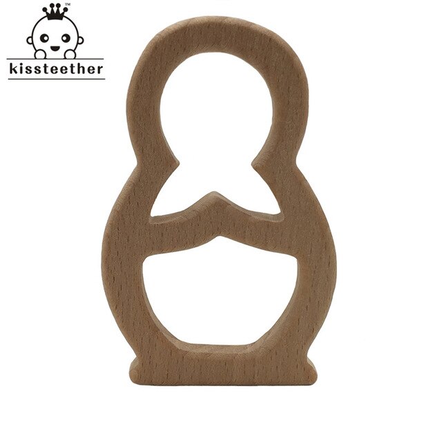 Wooden Teether Rings Natural Wood Teething Toys for Infant,Wooden Teether Animals for Toddler,Baby Soothing Pain Relief Toys